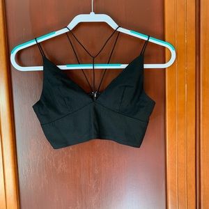 Black crop top with zipper